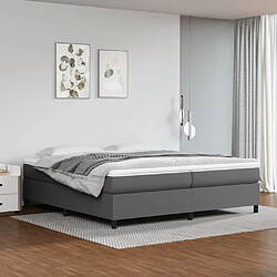 vidaXL Sommier à lattes de lit avec matelas Gris 200x200 cm Similicuir 