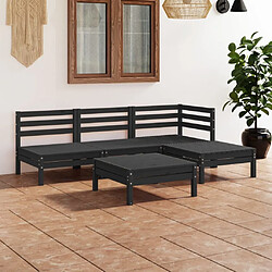 Maison Chic Salon de jardin 5 pcs - Table et chaises d'extérieur - Mobilier/Meubles de jardin Moderne Bois de pin massif Noir -MN41566