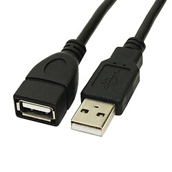 Câble Extension Externe 1x USB 2.0 A Mâle vers 1x USB 2.0 A Femelle 16cm Noir - Occasion