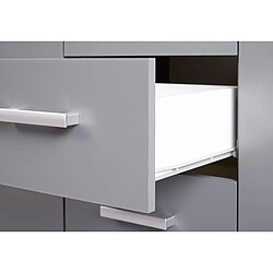 Pegane Buffet 2 portes + 4 tiroirs coloris gris graphite - Longueur 119,2 x hauteur 91,5 x profondeur 40 cm pas cher