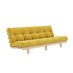 Inside 75 Banquette convertible futon LEAN pin coloris miel couchage 130x190 cm.