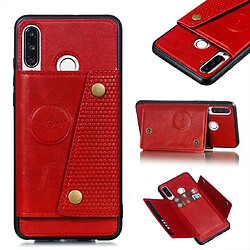 Wewoo Coque Fashion Etui de protection en cuir pour Huawei P30 Lite rouge