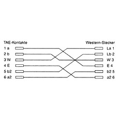 Câble de raccordement TAE-N, InLine®, 6 broches. affectation complète, 10m