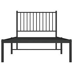 Acheter vidaXL Cadre de lit métal sans matelas avec tête de lit noir 90x200 cm