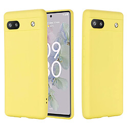 Coque en silicone antichoc, flexible avec lanière, jaune pour votre Google Pixel 6a