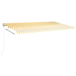 Acheter vidaXL Auvent manuel rétractable avec LED 6x3 m Jaune et blanc