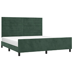 Avis Maison Chic Lit adulte - Cadre Structure de lit avec tête de lit Contemporain Vert foncé 160x200 cm Velours -MN50826