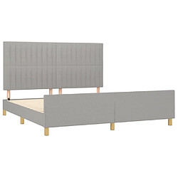 Acheter Maison Chic Lit adulte - Cadre Structure de lit avec tête de lit Contemporain Gris clair 180x200 cm -MN78426