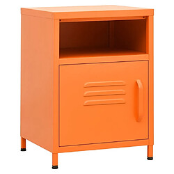 Maison Chic Table de chevet, Table de Nuit, Table Basse Orange 35x35x51 cm Acier