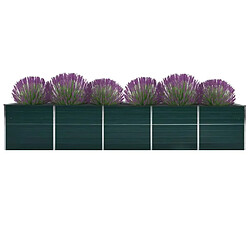 vidaXL Lit surélevé de jardin Acier galvanisé 400x80x45 cm Vert