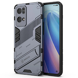 Coque en TPU anti-griffes, anti-choc avec béquille, bleu foncé pour votre Oppo Reno7 Pro 5G