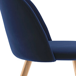 Acheter Rendez Vous Deco Chaise Cozy en velours bleu foncé (lot de 2)