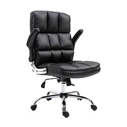 Avis Decoshop26 Chaise de bureau pivotante réglable en hauteur en synthétique noir forme ergonomique 04_0001878