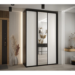 Abiks Meble Armoire à portes coulissantes Davos 3 235.2 x 160 x 60 3 portes coulissante (Noir/Blanc/Noir)