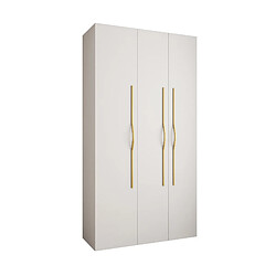 Abiks Meble Armoire à portes battantes Como 2 245,5/130/40 3 portes (blanc/doré)