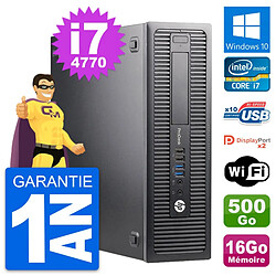 PC HP ProDesk 600 G1 SFF Intel i7-4770 RAM 16Go Disque 500Go Windows 10 Wifi - Occasion