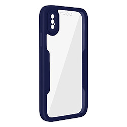 Avizar Coque 360° pour iPhone XS Max Dos Rigide Protection Écran Souple Contour bleu