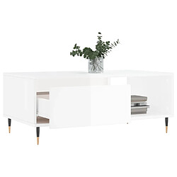 Avis vidaXL Table basse Blanc brillant 90x50x36,5 cm Bois d'ingénierie