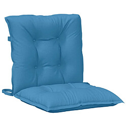 Acheter vidaXL Coussins de chaise à dossier bas lot de 4 bleu mélangé tissu