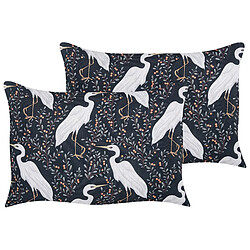 Beliani Lot de 2 coussins PIANAZZO 40 x 60 cm Animal Noir