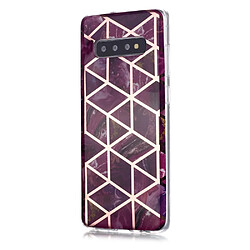 Coque en TPU motif marbre or rose imd rose pour votre Samsung Galaxy S10 Plus