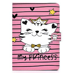 Etui en PU modèle chat princesse pour votre Apple iPad Air (2013)/Air 2/Pro 9.7 pouces (2016)/9.7 pouces (2017)/(2018)