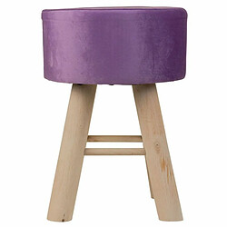 Avis Tabouret Alexandra House Living Pourpre Velours Bambou Pin Éponge Bois MDF 32 x 44 x 32 cm