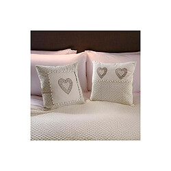 Aubry Gaspard Coussins carrés coeur en coton et lin (Lot de 2).