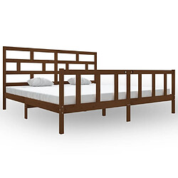 vidaXL Cadre de lit sans matelas marron miel bois massif 200x200 cm