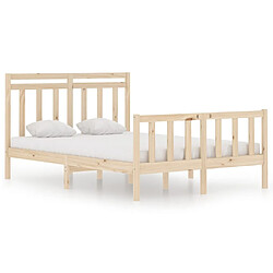 Maison Chic Lit adulte - Lit simple Cadre de lit,Structure du lit Contemporain Bois massif 140x190 cm -MN13076