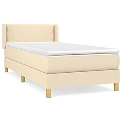 Maison Chic Lit Adulte - Lit simple Lit à sommier tapissier avec matelas moelleux - Meuble de Chambre - Crème 100x200 cm Tissu -MN70841