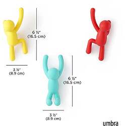 Avis Umbra Patère bonhomme Buddy (Lot de 3) rouge - bleu - jaune.