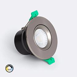 Ledkia Spot Downlight Ignifuge LED 5-8W Rond Dimmable IP65 Coupe Ø 65 mm Solid Design Ajustable Chromé Sélectionnable (Neutre-Froid)