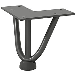 Avis vidaXL Pieds de table en forme d'épingle à cheveux 4 pcs anthracite