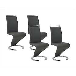 Vente-Unique Lot de 4 chaises TWIZY - Simili Noir