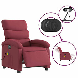 Maison Chic Fauteuil Relax pour salon, Fauteuil de massage inclinable électrique Rouge bordeaux Tissu -GKD48711 pas cher