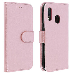 Avizar Housse Samsung Galaxy A20e Étui Porte-cartes Fonction Support rose gold