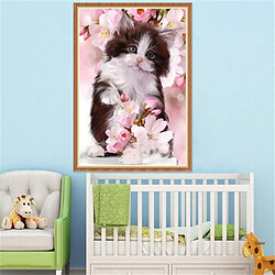 5d rond diamant peinture peinture chat et fleur photo sticker mural pas cher