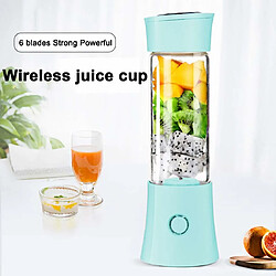 Vendos85 Blender électrique Smoothie 0,48L 100W avec mini USB rechargeable bleu