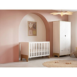 Vente-Unique Lit bébé 60 x 120 cm - MDF - Blanc et naturel - BERUVO