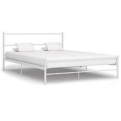 Maison Chic Lit adulte - Lit simple Cadre de lit,Structure du lit Contemporain Blanc Métal 120 x 200 cm -MN45314