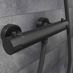 SCHÜTTE Mitigeur de douche thermostatique LONDON 5,5 cm noir mat