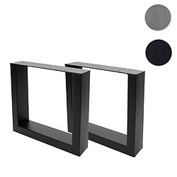 Mendler 2x pied de table HWC-H33, pour table basse, banc, cadre de table, industriel 37x40cm ~ noir