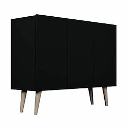 Mes Buffet 3 portes 120x39,9x95,5 cm noir et naturel - CISKO