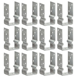 vidaXL Piquets de clôture 12 pcs Argenté 8x6x15 cm Acier galvanisé