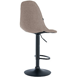 Decoshop26 Tabouret de bar x1 avec repose-pieds hauteur réglable pivotant assise en tissu taupe cadre métallique noir 10_0004842