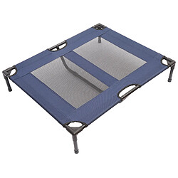 Pawhut Lit sur pieds XXL pour chien chat lit de camp animal 92L x 76l x 18H cm bleu marine