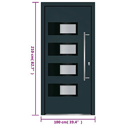 vidaXL Porte d'entrée Anthracite 100x210 cm Aluminium et PVC pas cher