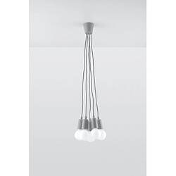 Acheter Luminaire Center Suspension DIEGO PVC gris 5 ampoules