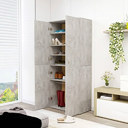 Avis Maison Chic Armoire à Chaussures Gris béton,Meuble de Rangement à Chaussures 80x39x178 cm Aggloméré -MN73875